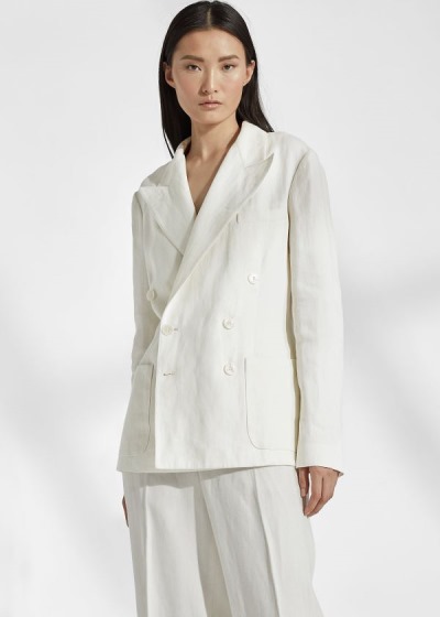 Women's Ralph Lauren Alexi Linen Jackets | 805642WCN